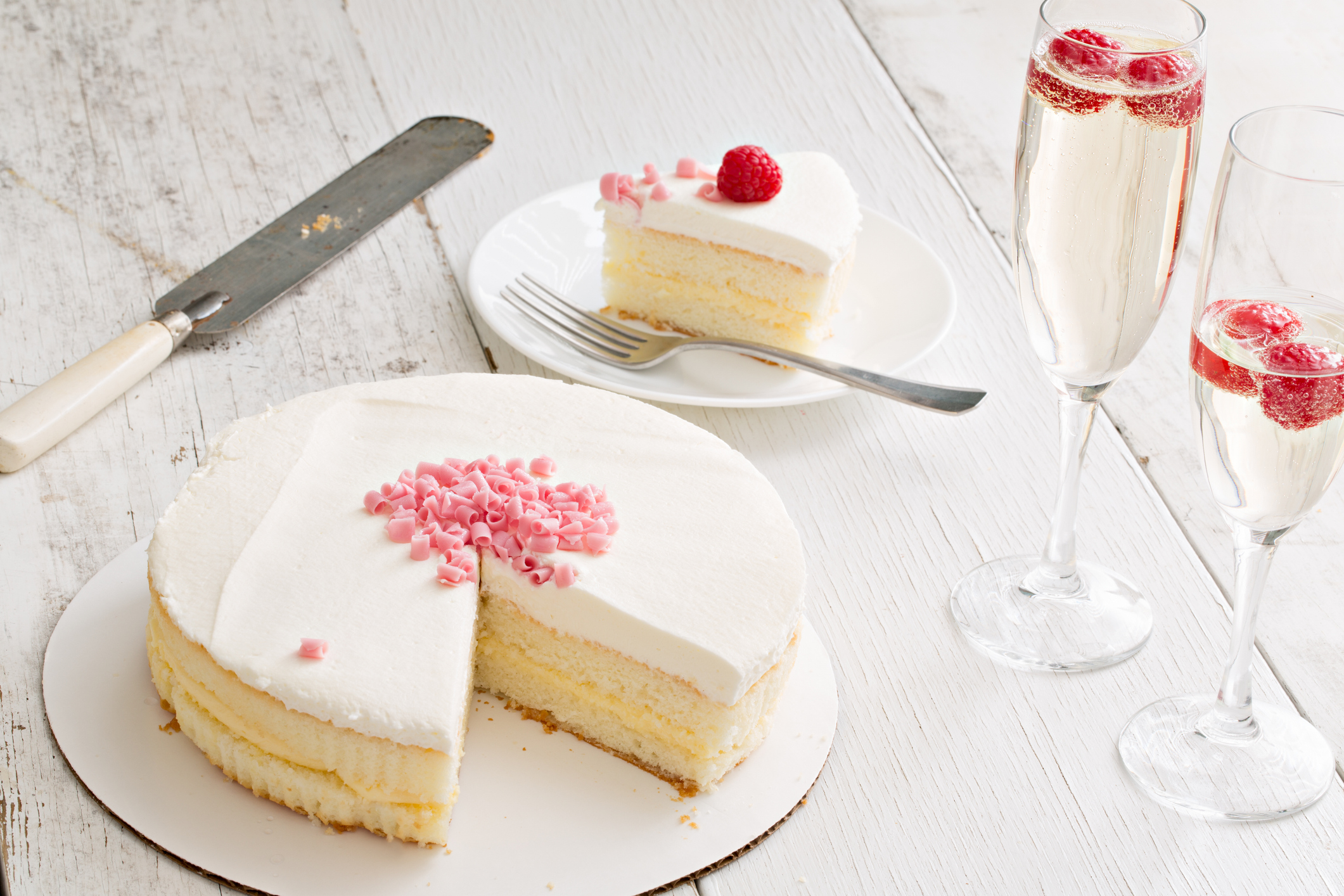 Sweet Celebration with cake and champagne