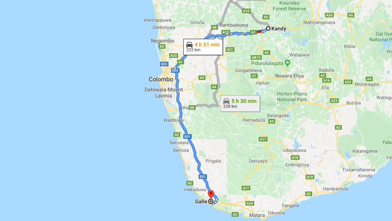 Kandy City to Galle City Private Transfer