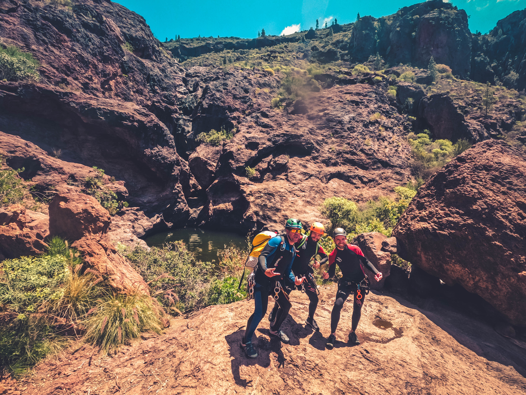 Cliff Jumping Canyoning in The Rainbow Rocks Ravine - Los Azulejos - Photo 15