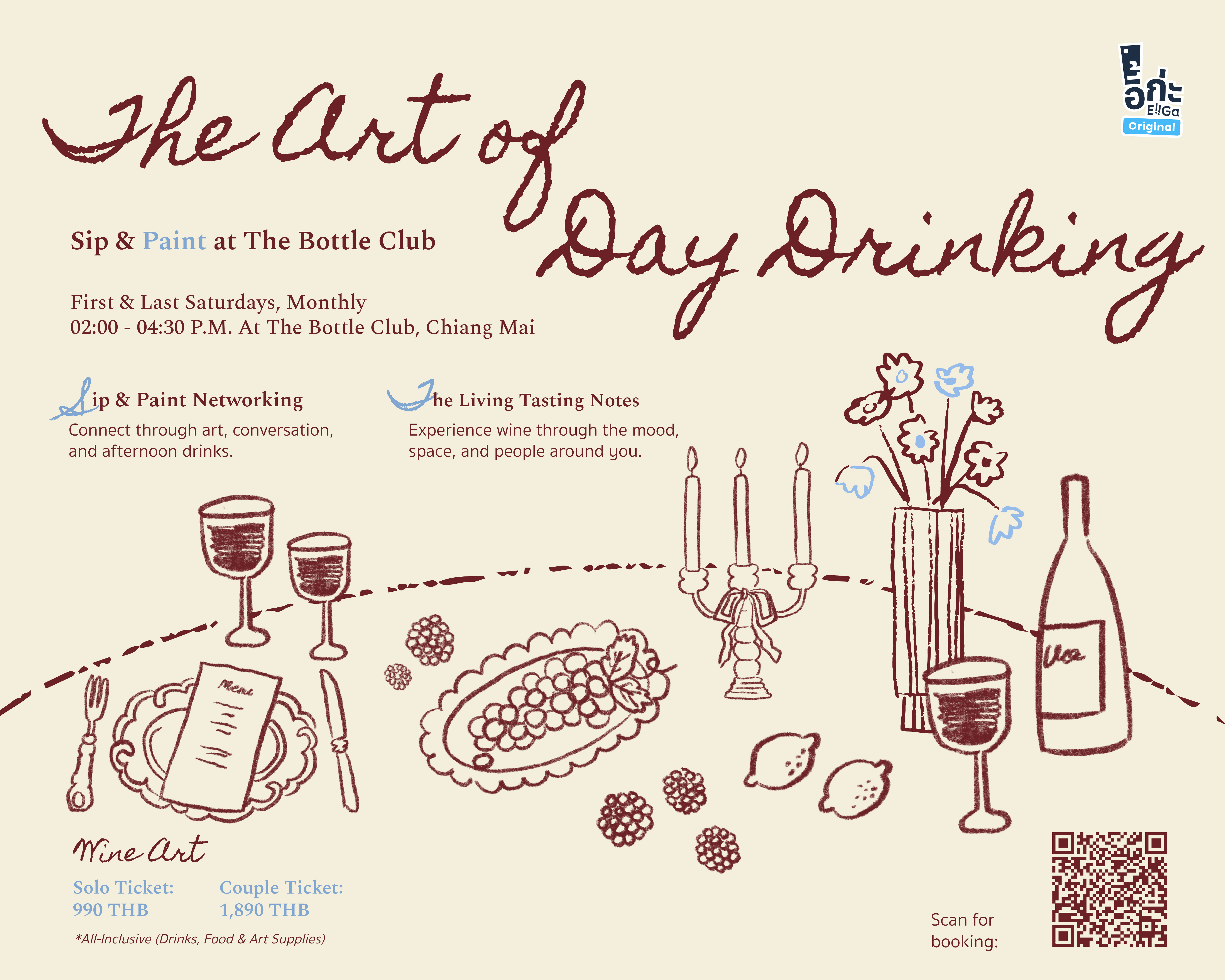 The Art of Day Drinking:  Sip & Paint at The Bottle Club
