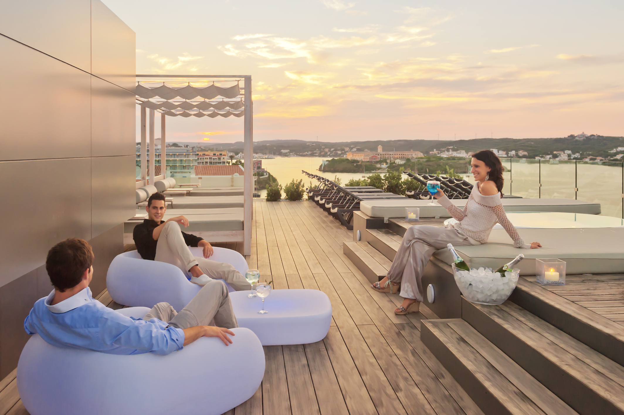 Rooftop sunset experience