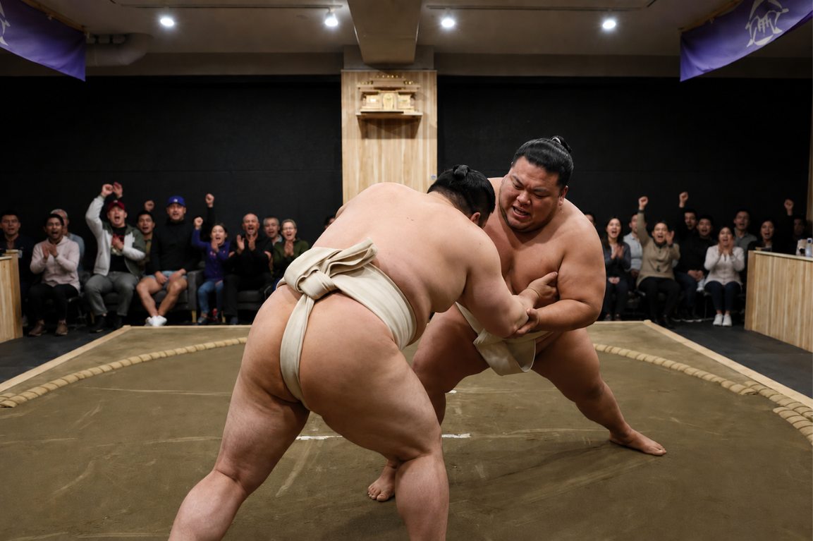 Shibuya Sumo Show with Drink and Photo