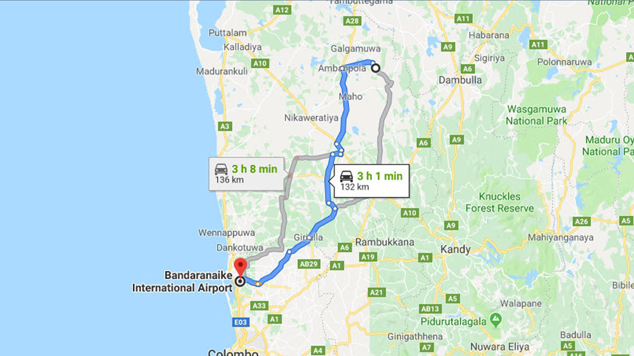 Embogama City to Colombo Airport (CMB) Private Transfer