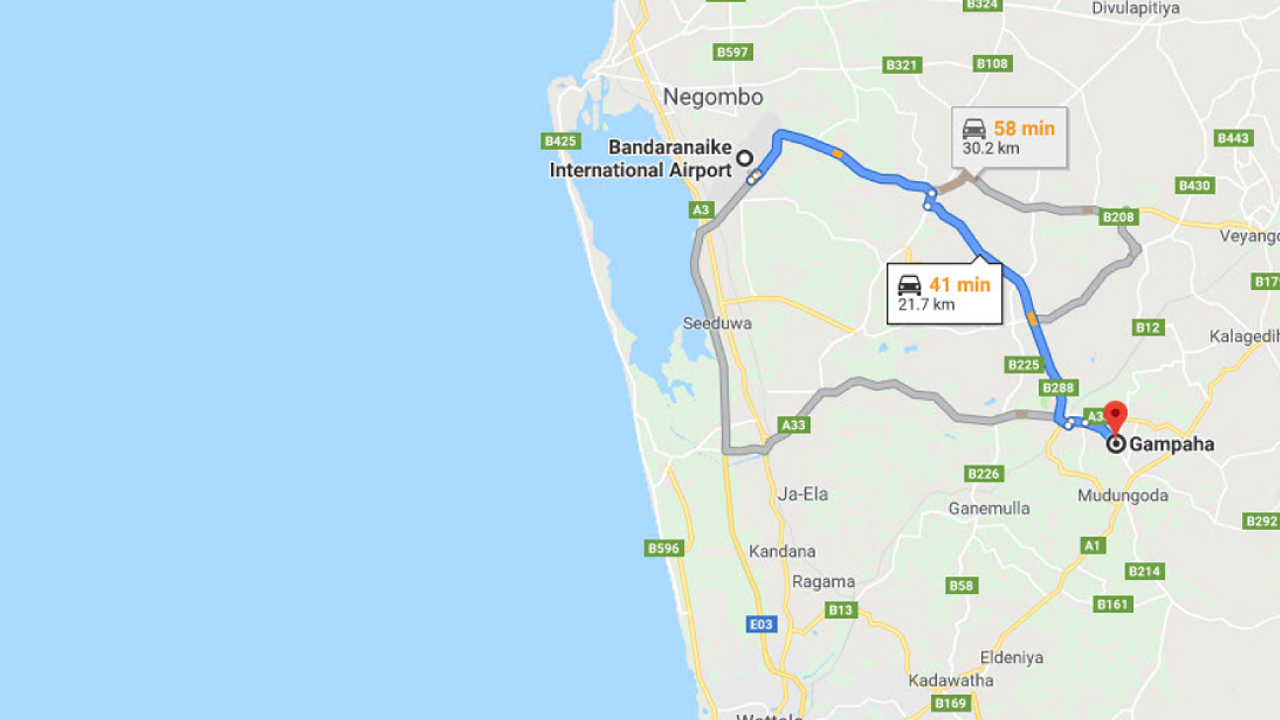 Colombo Airport (CMB) to Gampaha City Private Transfer