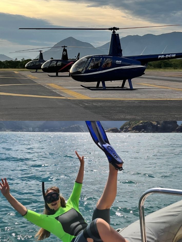 Tour de snorkel y helicóptero: la experiencia al aire libre carioca