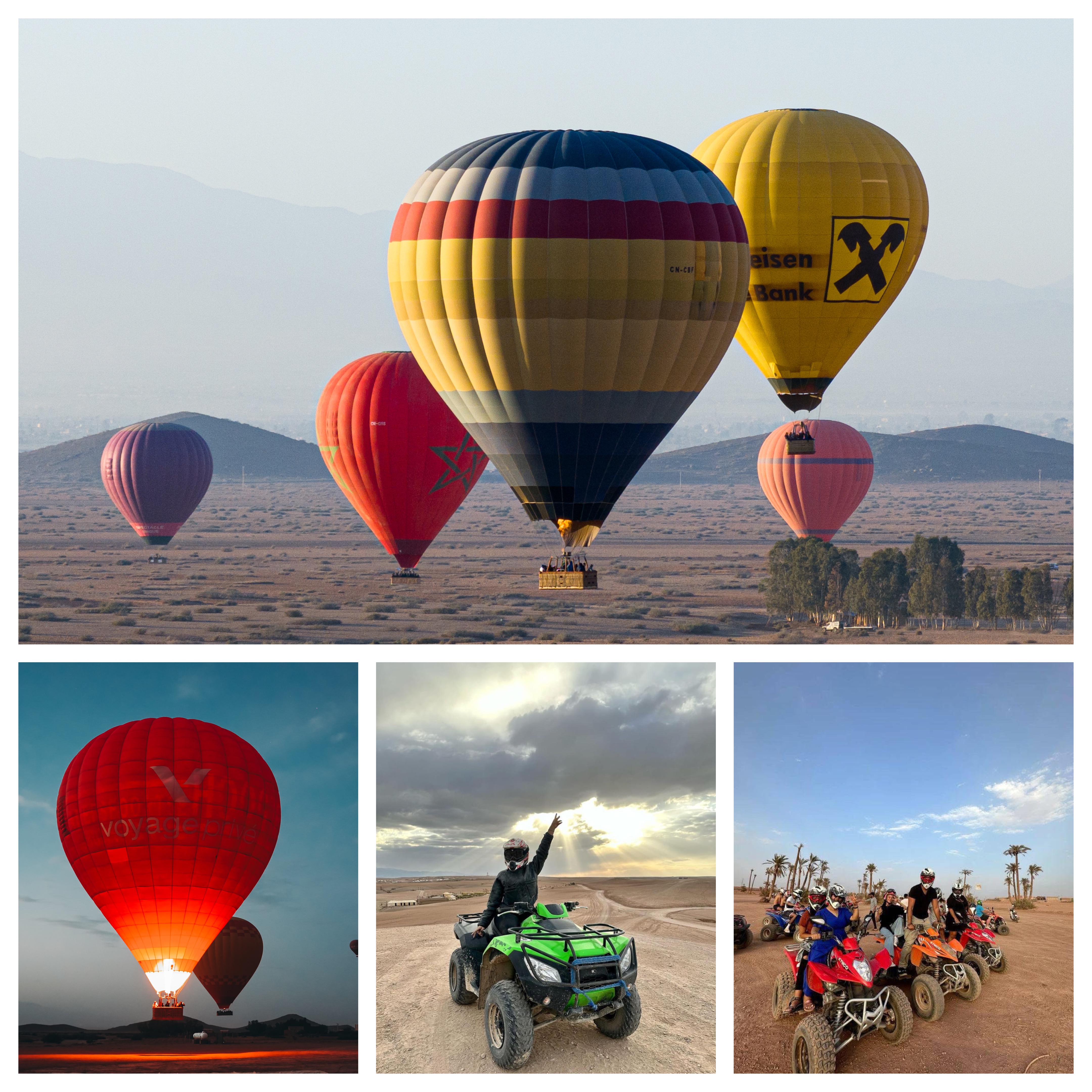 Vuelo en globo aerostático de Marrakech y recorrido en quad al palmeral