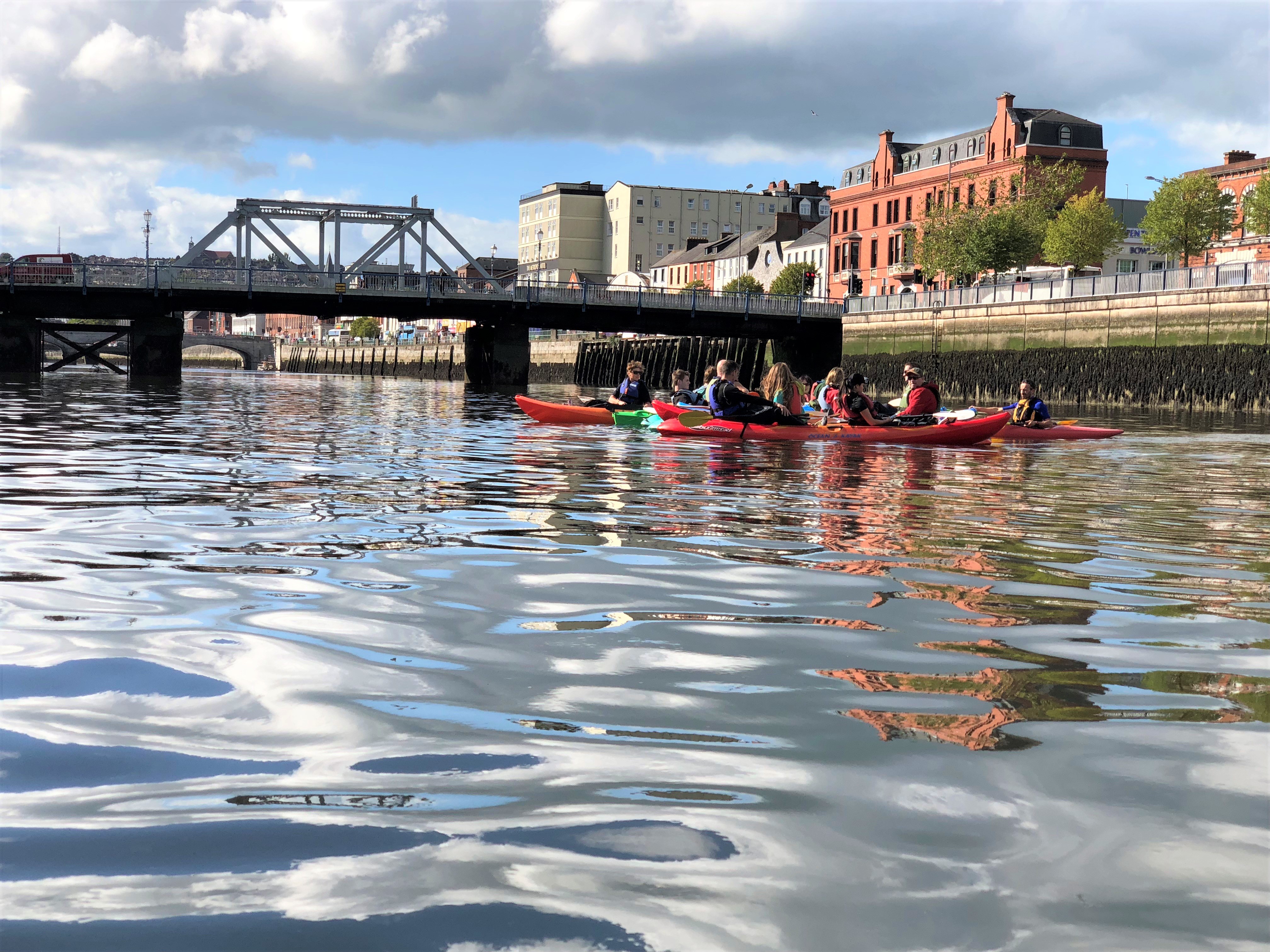 Kayaking under the bridges of Cork City. Guided. 2½ hours