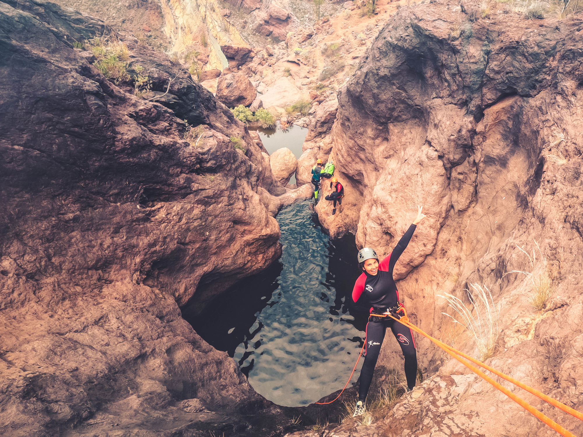 Cliff Jumping Canyoning in The Rainbow Rocks Ravine - Los Azulejos - Photo 13