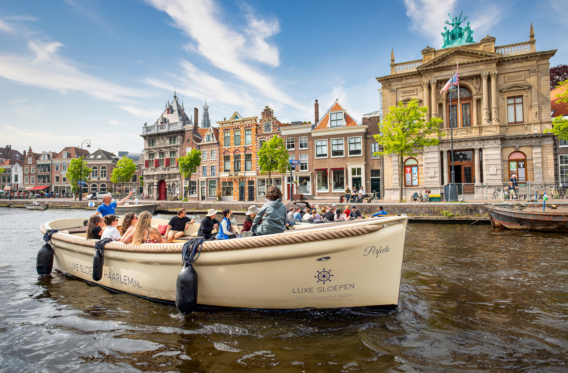 Public open canal tour Haarlem
