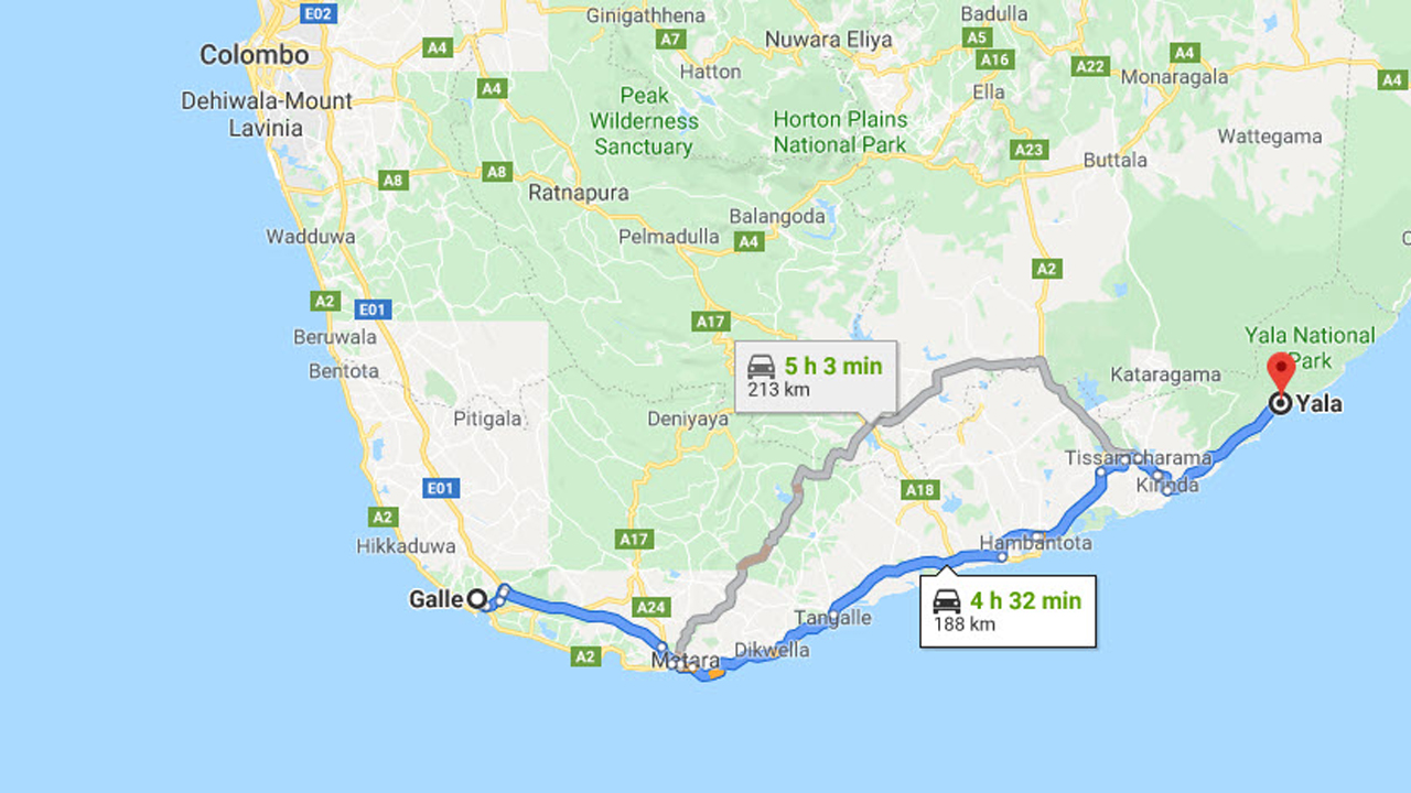 Galle City to Yala City Private Transfer