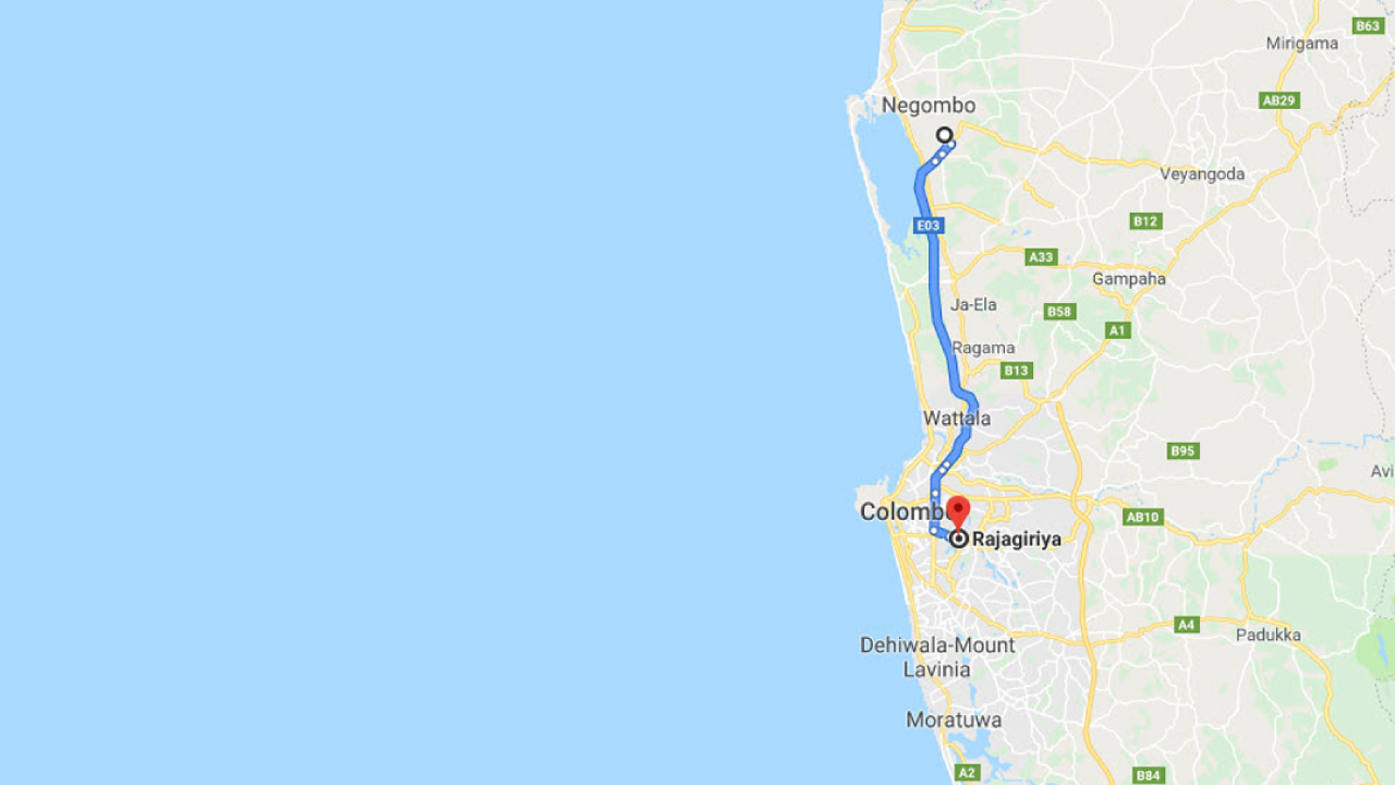 Colombo Airport (CMB) to Rajagiriya City Private Transfer