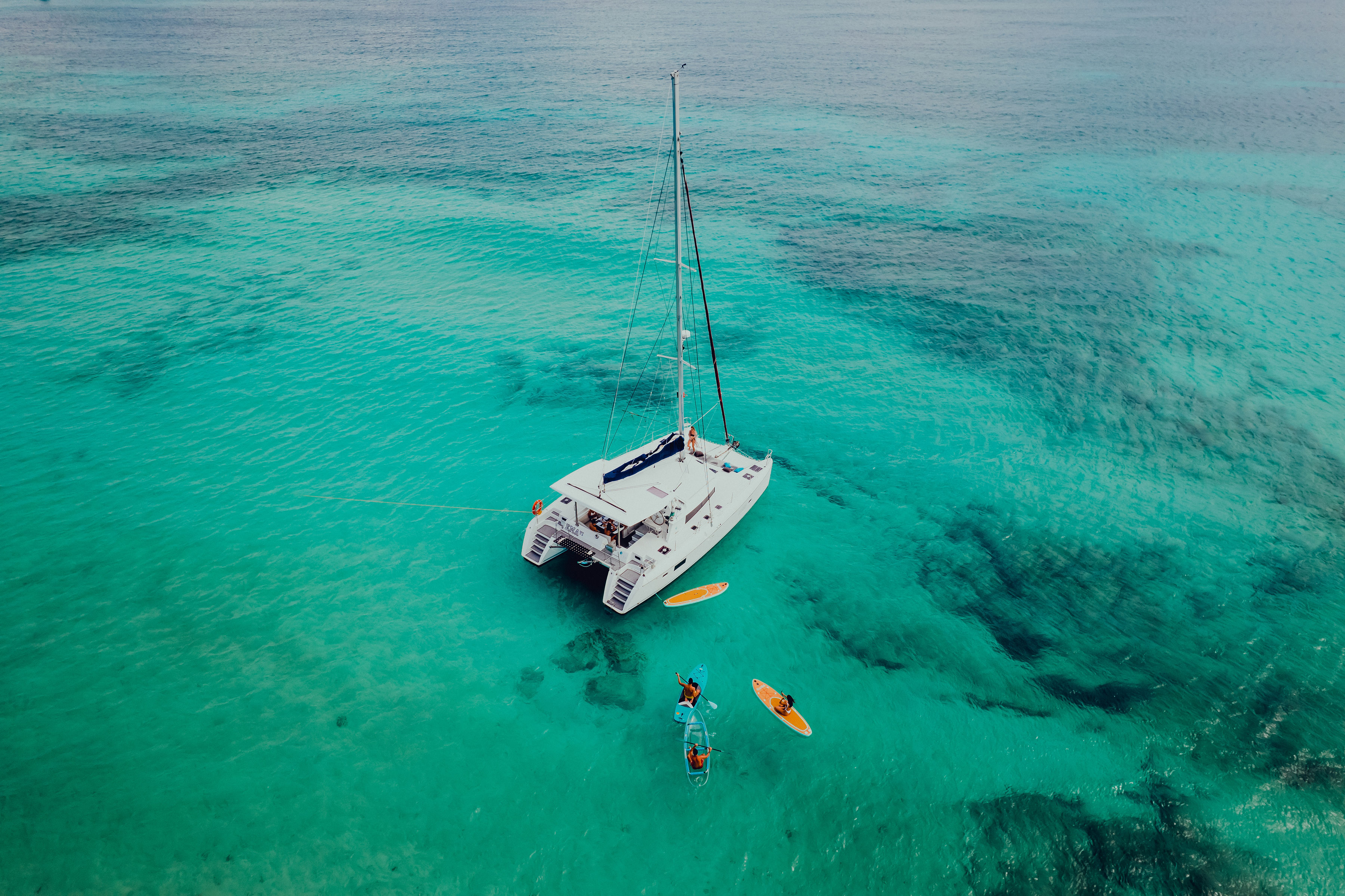 Todo Incluido Tulum 5 horas Costa & Pizza en Catamarán 40' Bali
