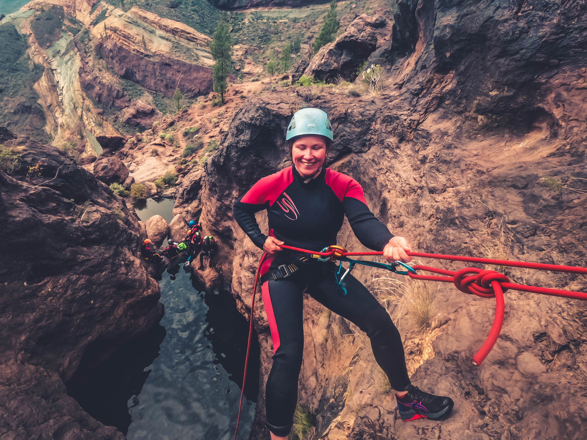 Cliff Jumping Canyoning in The Rainbow Rocks Ravine - Los Azulejos - Photo 27