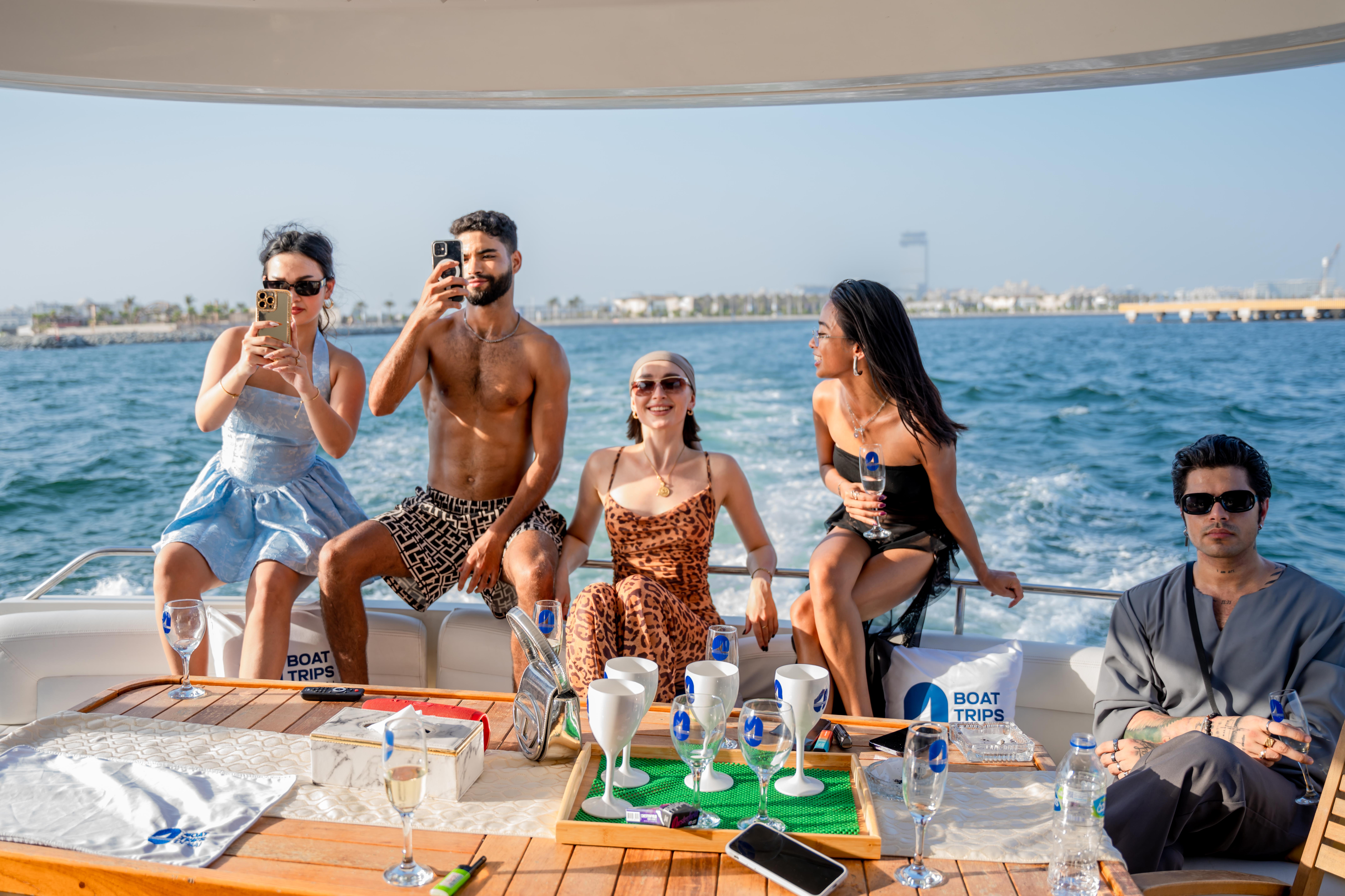 Dubai Ride & Slide Yacht Cruise with BBQ, Snorkeling & Pool