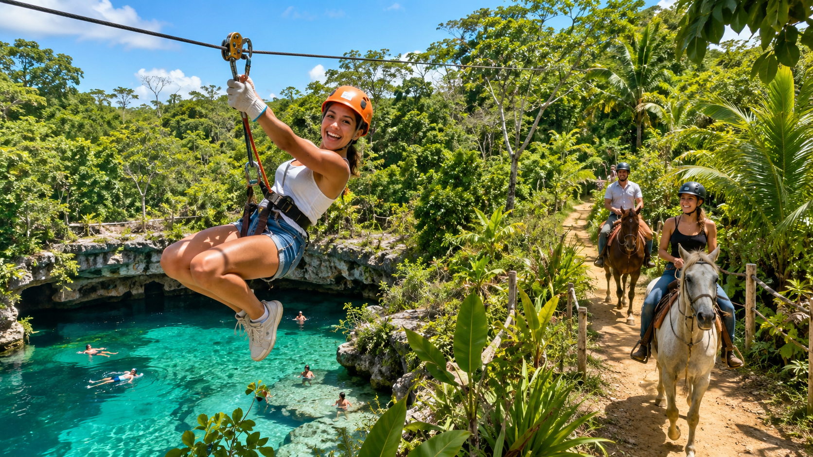 Punta Cana Zipline and Horseback Riding Tour with Cenote – photo 1