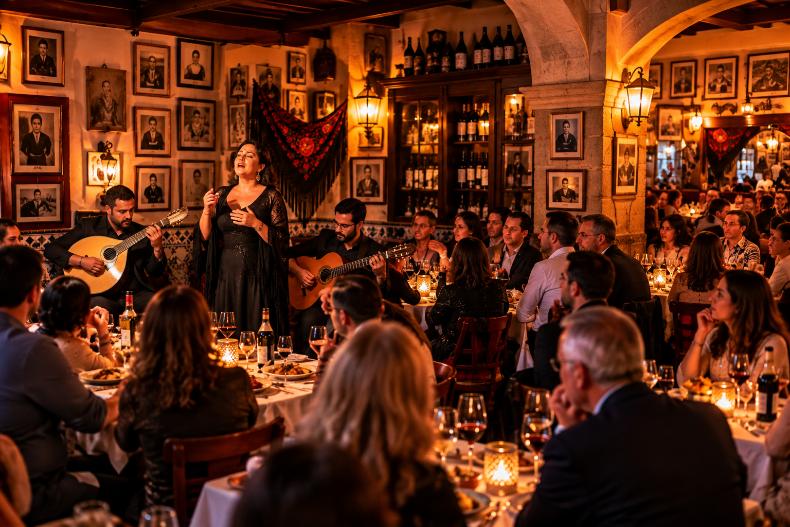 Lisboa de noche: tour privado con fado, cena y vista panorámica