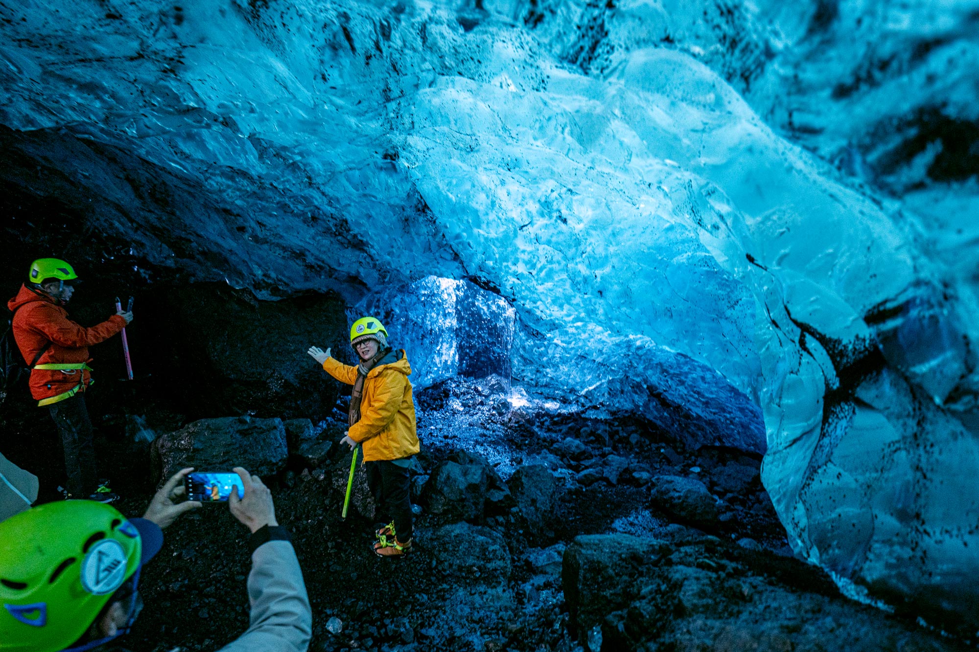 Ice Cave & Glacier Hike with South Coast Waterfalls