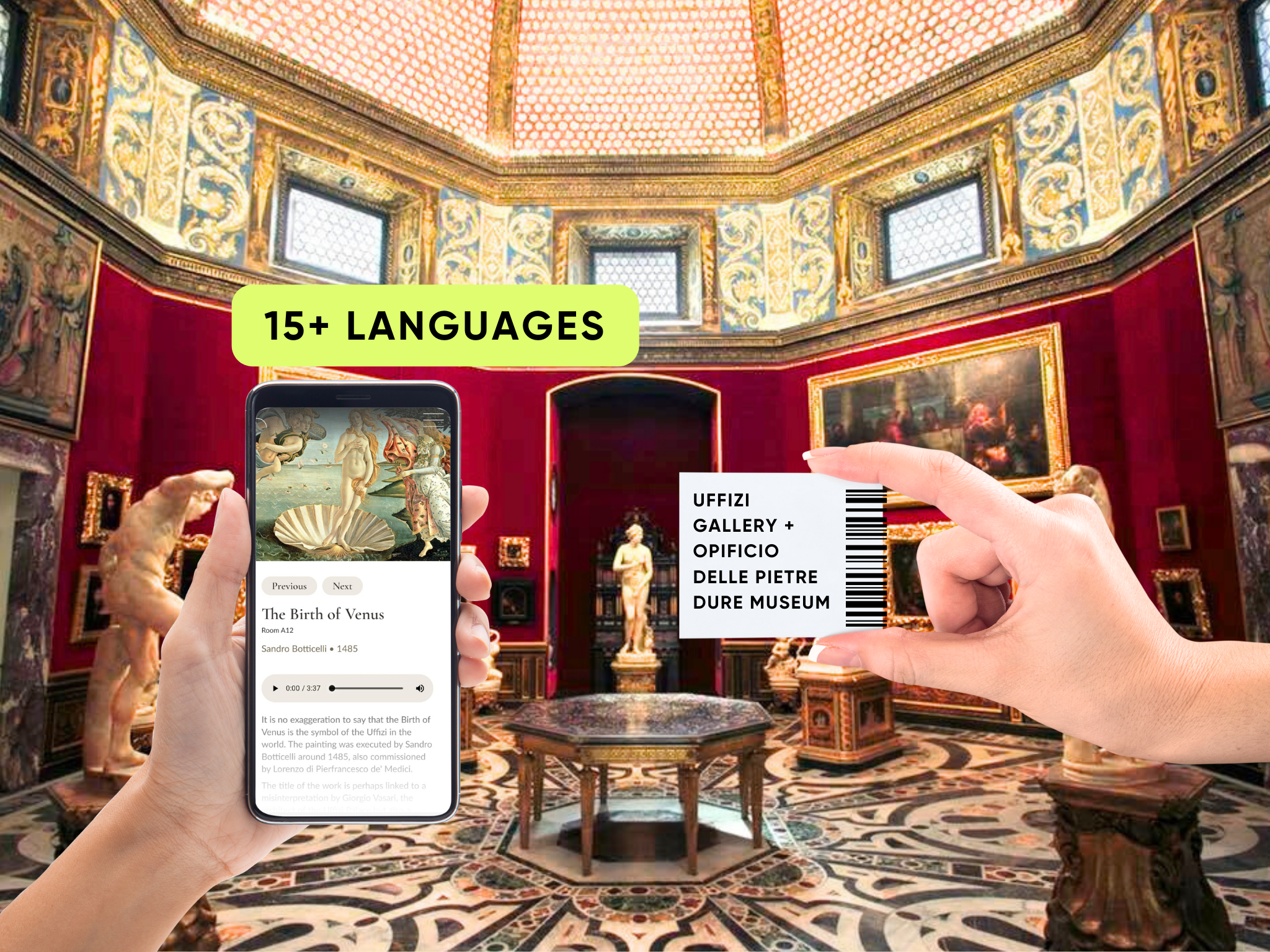 Floransa: Uffizi Galerisi Öncelikli Bilet ve Çok Dilli Sesli Uygulama